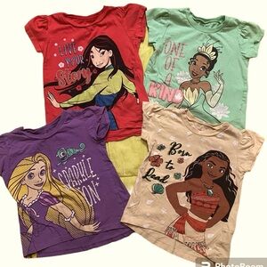 Disney Princess shirt bundle girls size 5T Moana Tiana Mulan Rapunzel Tangled